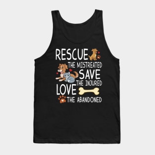 Animal Rights Cruelty Awareness, Cat Dog Rescue, Animal Lover Tank Top
